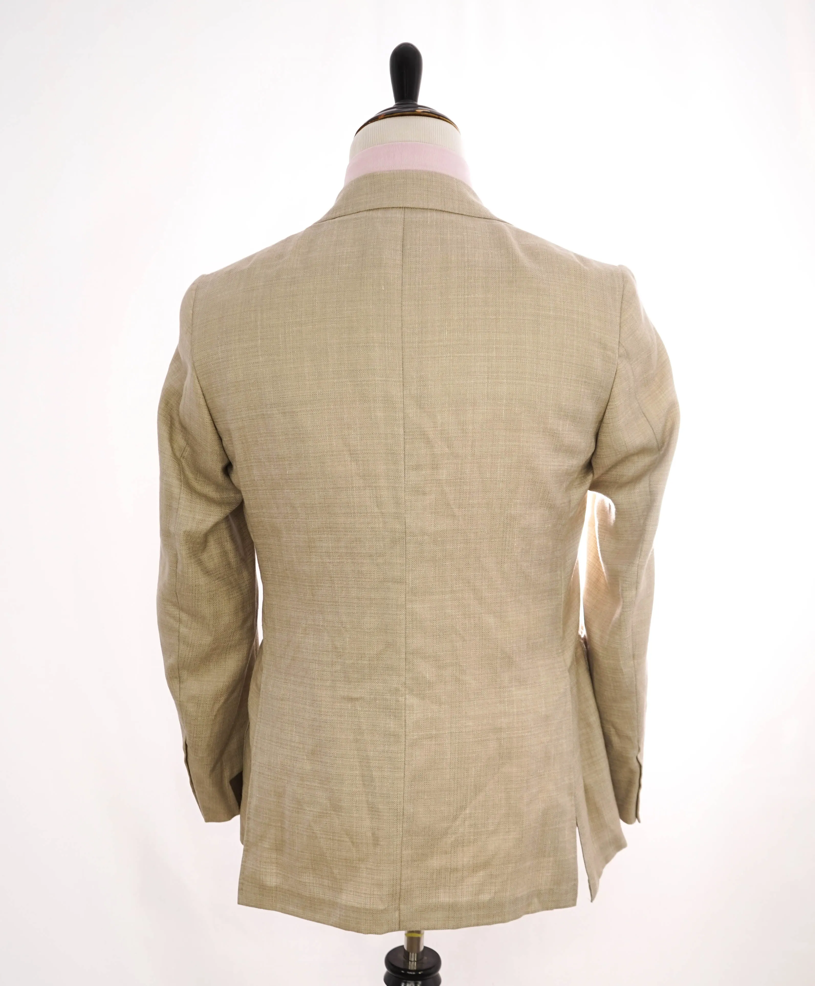 $1,895 CANALI - "KEI" Light Summer Weathered Wool Beige Blazer - 38R