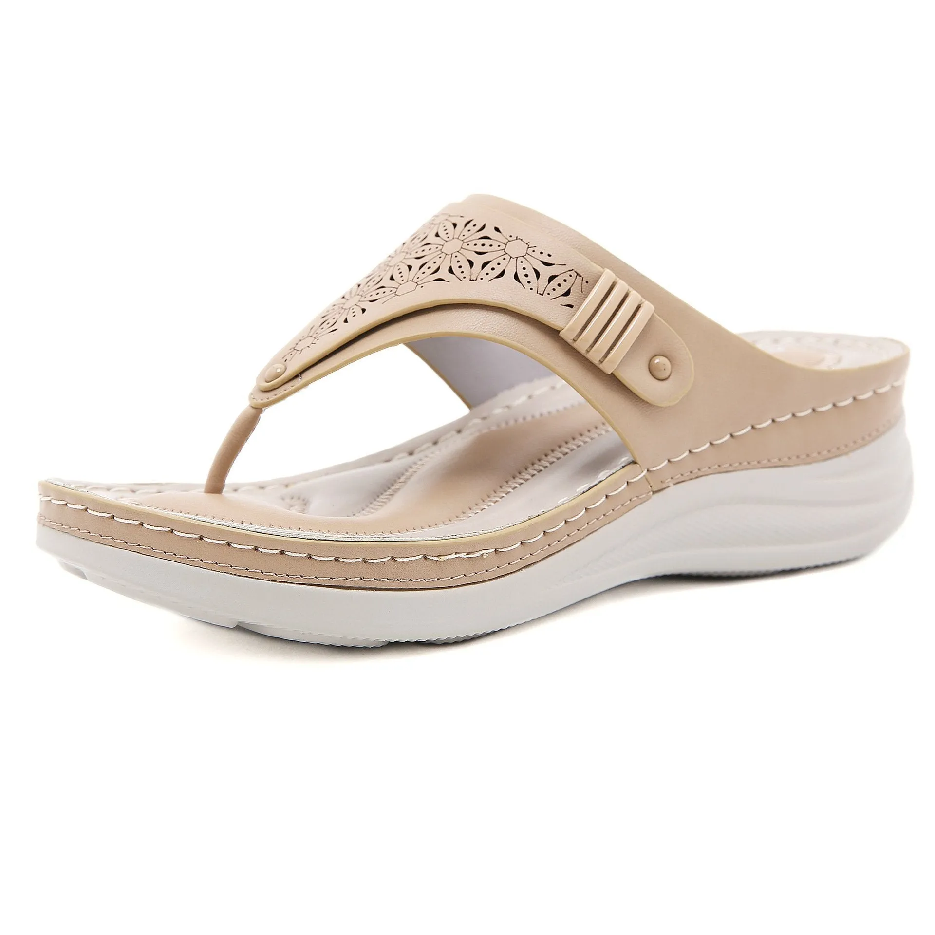 2021 Flip-toe Hollow Women's Wedge Heel Comfortable Sandals