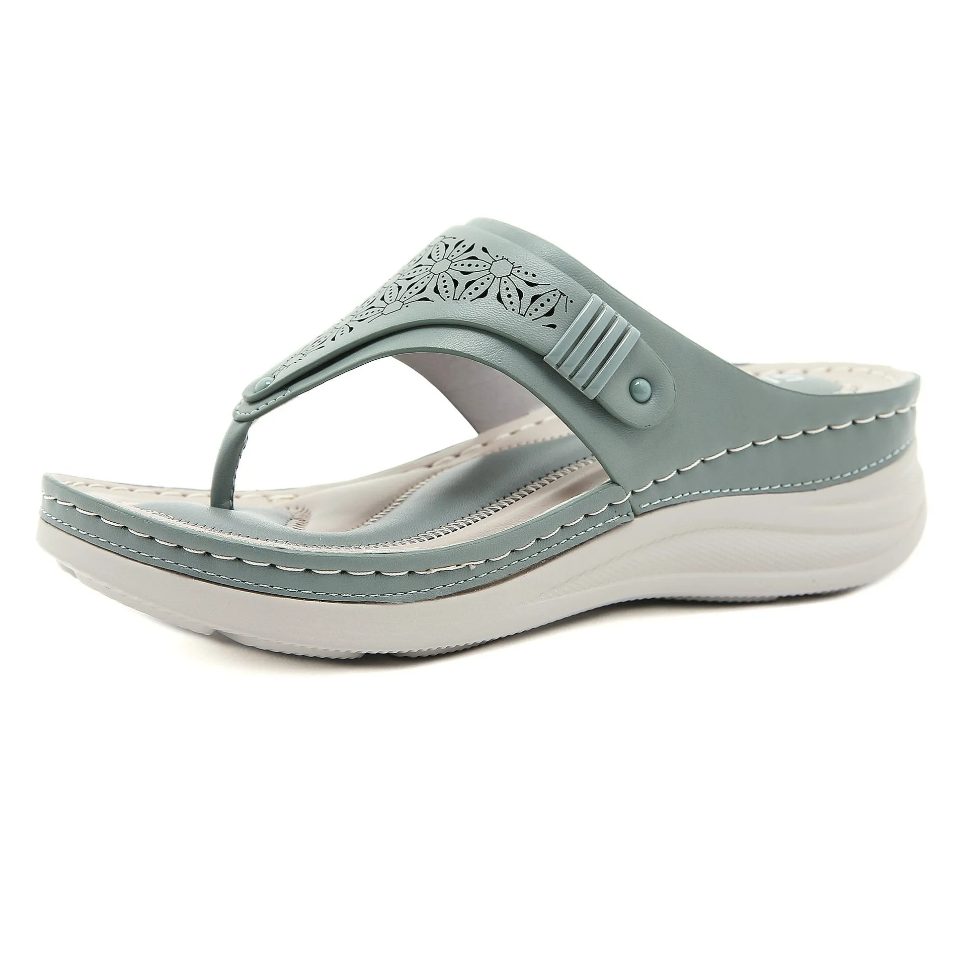 2021 Flip-toe Hollow Women's Wedge Heel Comfortable Sandals