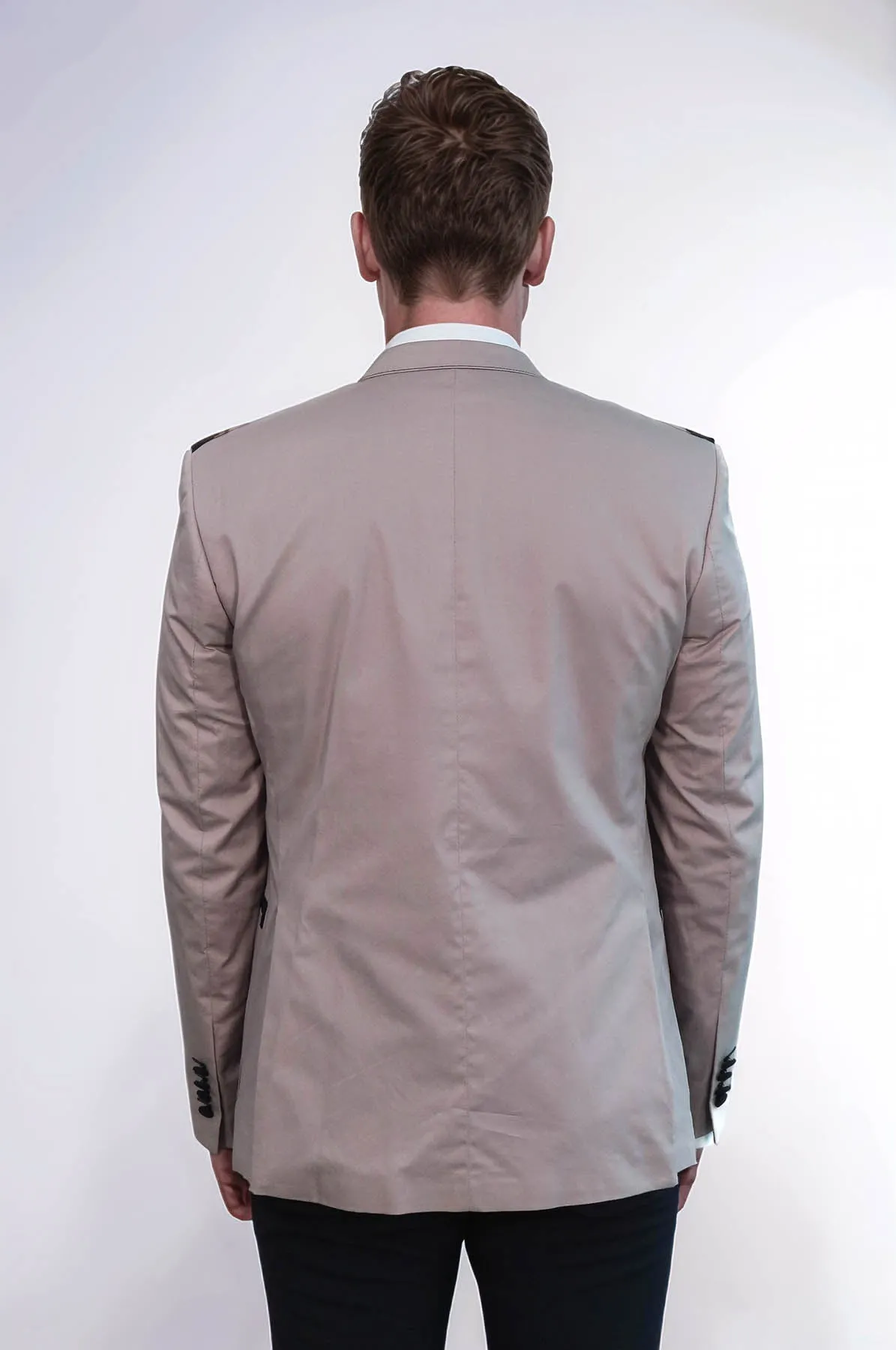 3 pocket Single Button Cotton Shoulder Stitched Light pink Jacket-Wessi
