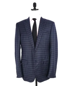 $3,290 ERMENEGILDO ZEGNA- “TORFEO LIGHT”  Blue Check Plaid Blazer- 42R