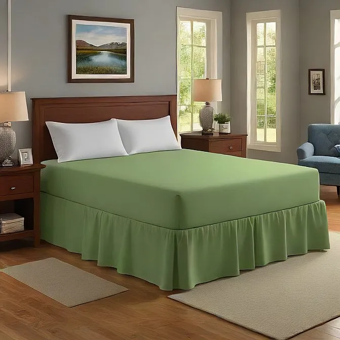 36" Inch Drop Wrap-Around Bed Skirt Ivory 1-Piece Egyptian Cotton
