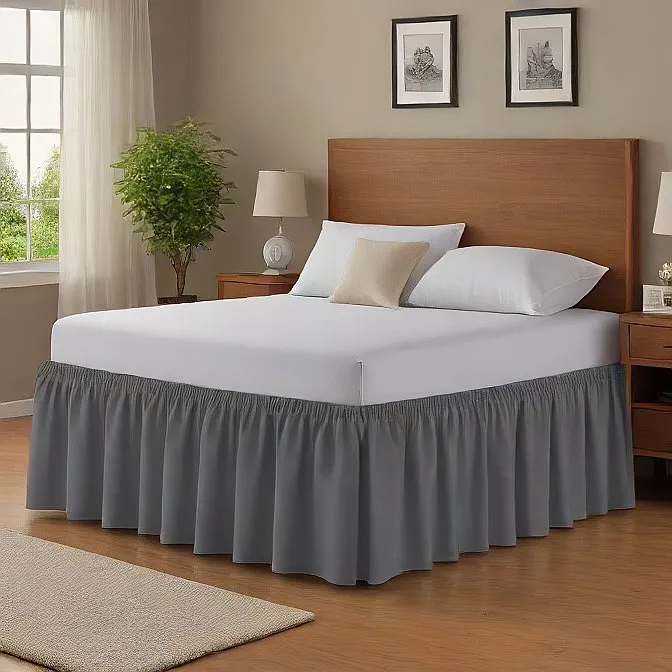 36" Inch Drop Wrap-Around Bed Skirt Ivory 1-Piece Egyptian Cotton
