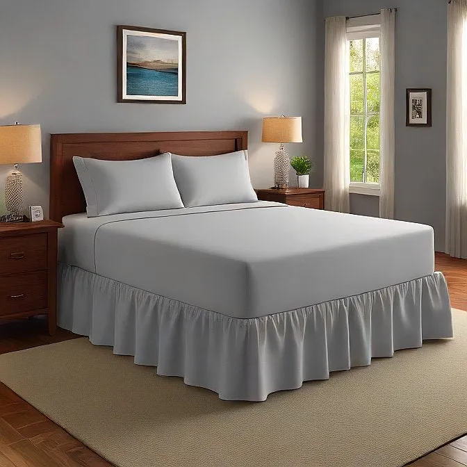 36" Inch Drop Wrap-Around Bed Skirt Ivory 1-Piece Egyptian Cotton