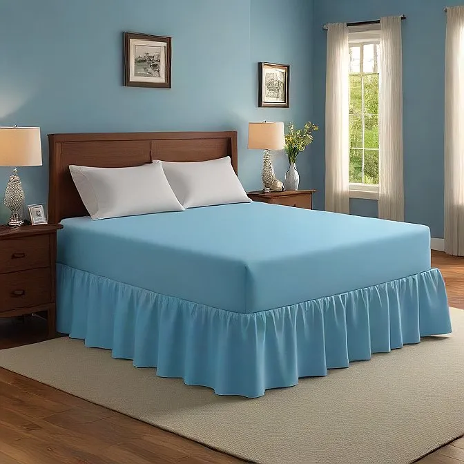 36" Inch Drop Wrap-Around Bed Skirt Ivory 1-Piece Egyptian Cotton