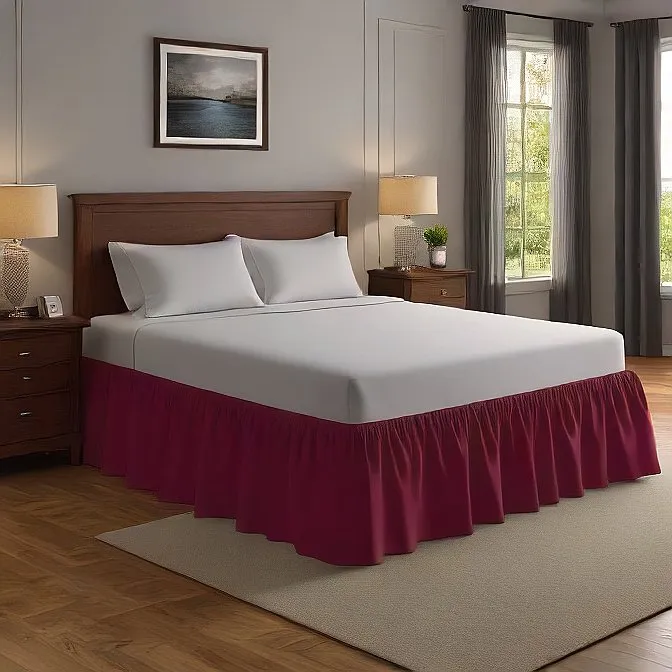 36" Inch Drop Wrap-Around Bed Skirt Ivory 1-Piece Egyptian Cotton