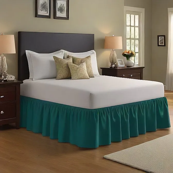 36" Inch Drop Wrap-Around Bed Skirt Ivory 1-Piece Egyptian Cotton