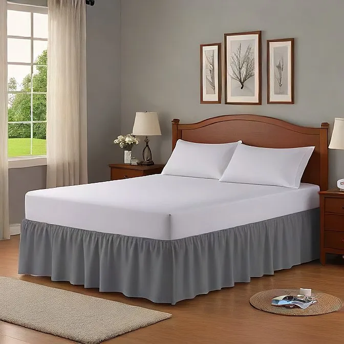 36" Inch Drop Wrap-Around Bed Skirt Ivory 1-Piece Egyptian Cotton
