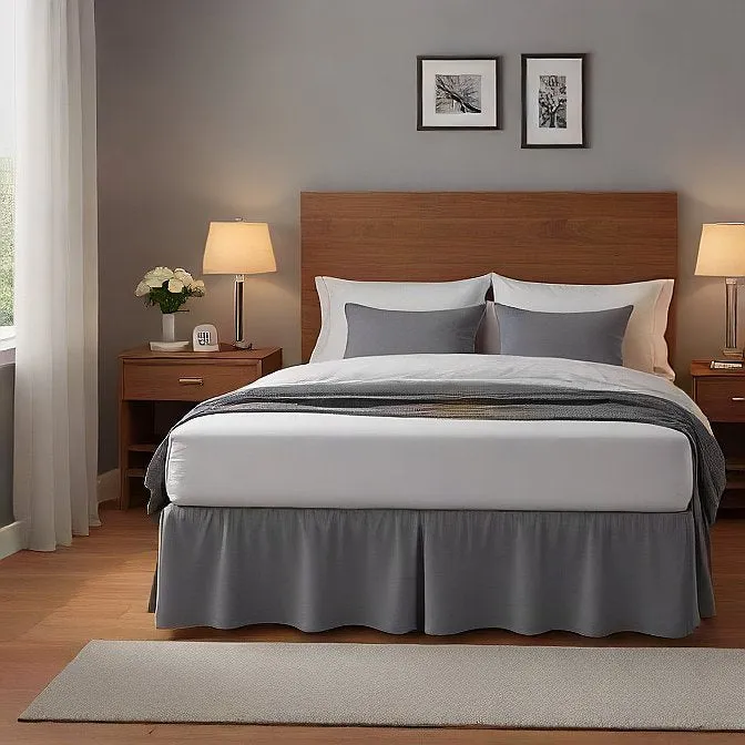 36" Inch Drop Wrap-Around Bed Skirt Ivory 1-Piece Egyptian Cotton