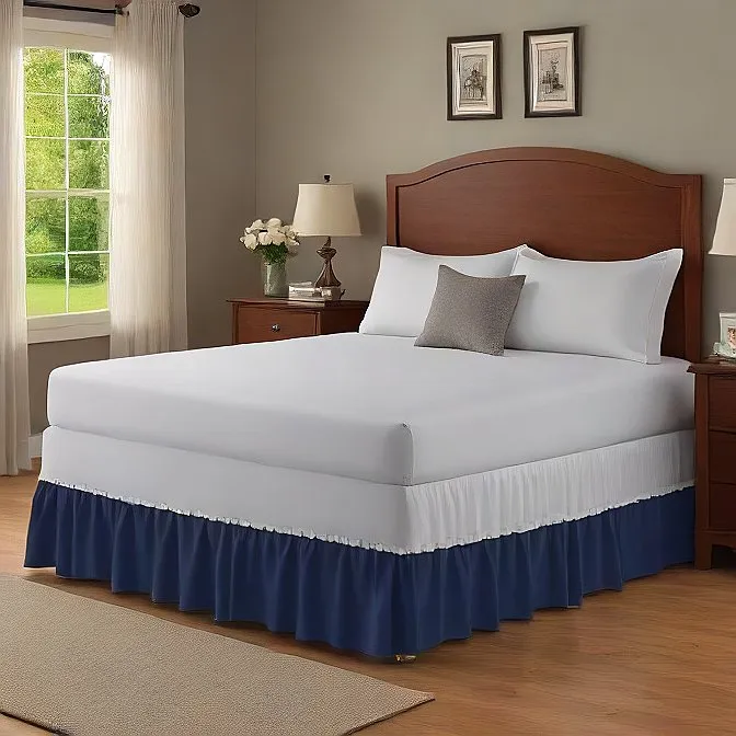 36" Inch Drop Wrap-Around Bed Skirt Ivory 1-Piece Egyptian Cotton