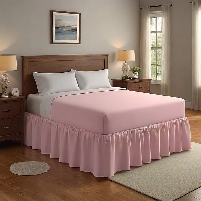 36" Inch Drop Wrap-Around Bed Skirt Ivory 1-Piece Egyptian Cotton