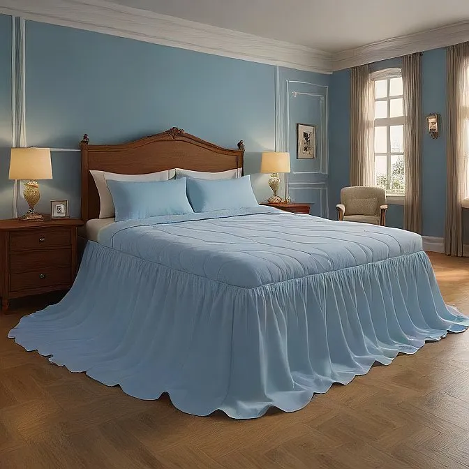 36" Inch Drop Wrap-Around Bed Skirt Ivory 1-Piece Egyptian Cotton