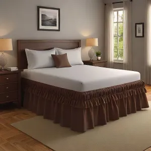 36" Inch Drop Wrap-Around Bed Skirt Ivory 1-Piece Egyptian Cotton