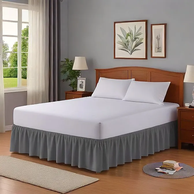 36" Inch Drop Wrap-Around Bed Skirt Ivory 1-Piece Egyptian Cotton