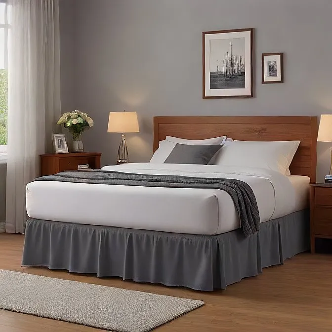 36" Inch Drop Wrap-Around Bed Skirt Ivory 1-Piece Egyptian Cotton