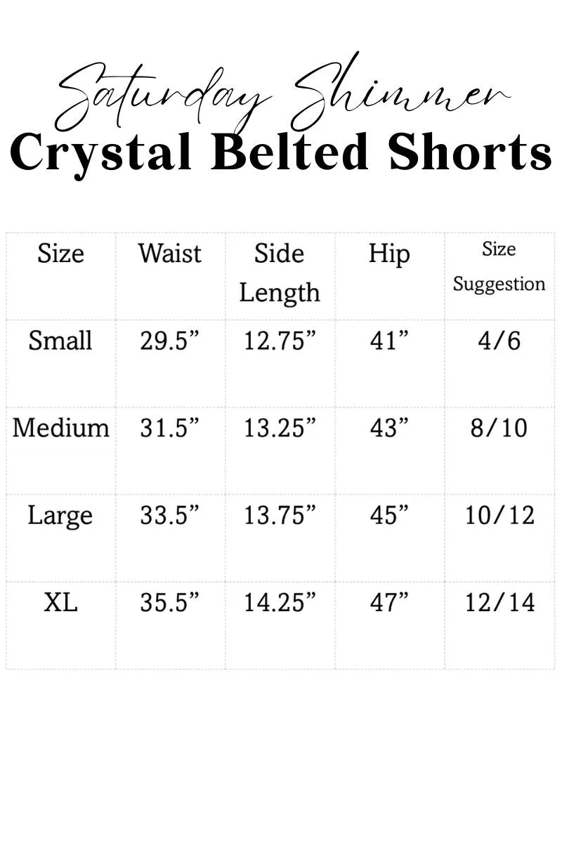 75% OFF DEAL DROP! Saturday Shimmer Red Crystal Belted Shorts