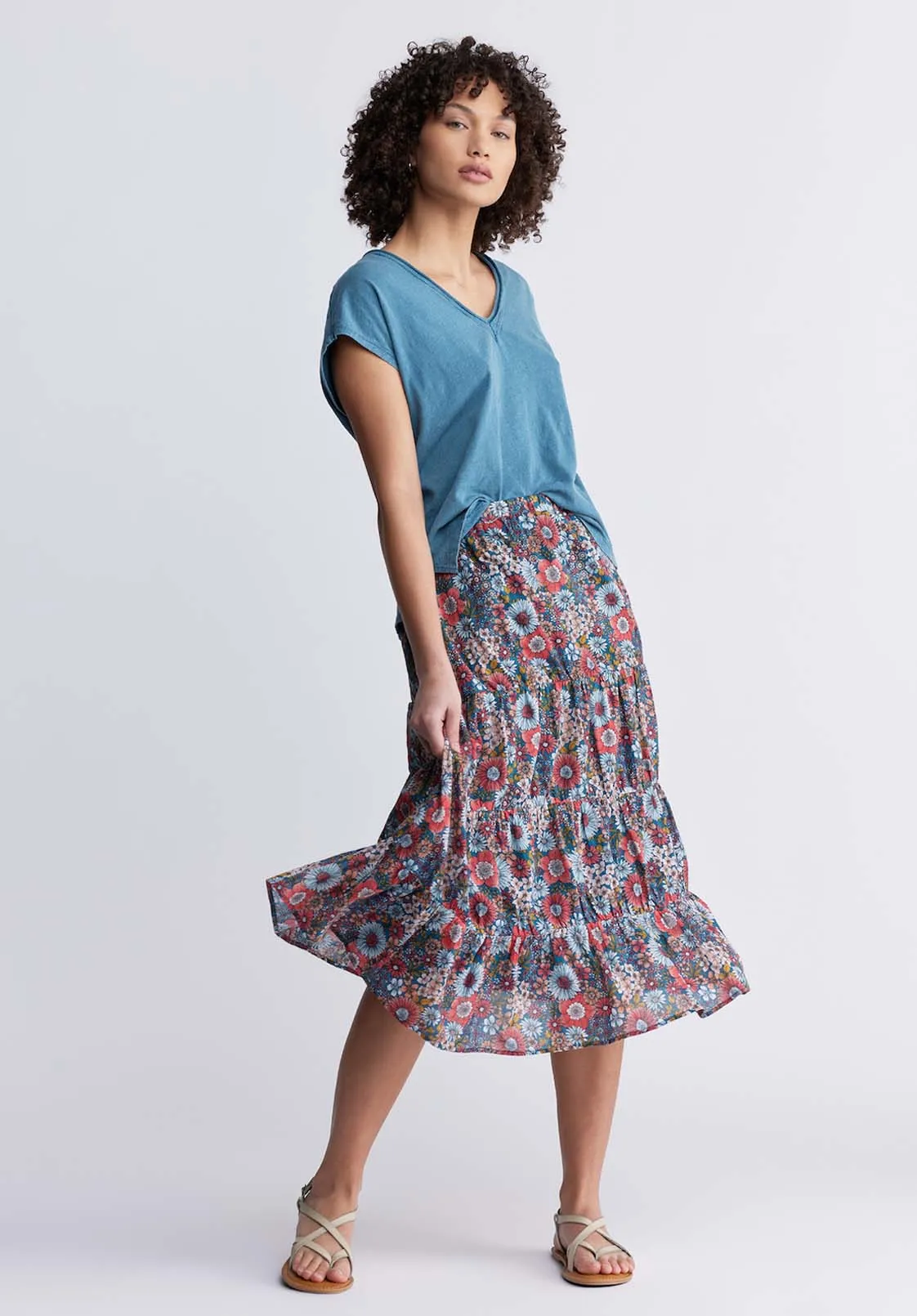 Aletta Women’s Long Skirt in Printed Floral - WS0006P