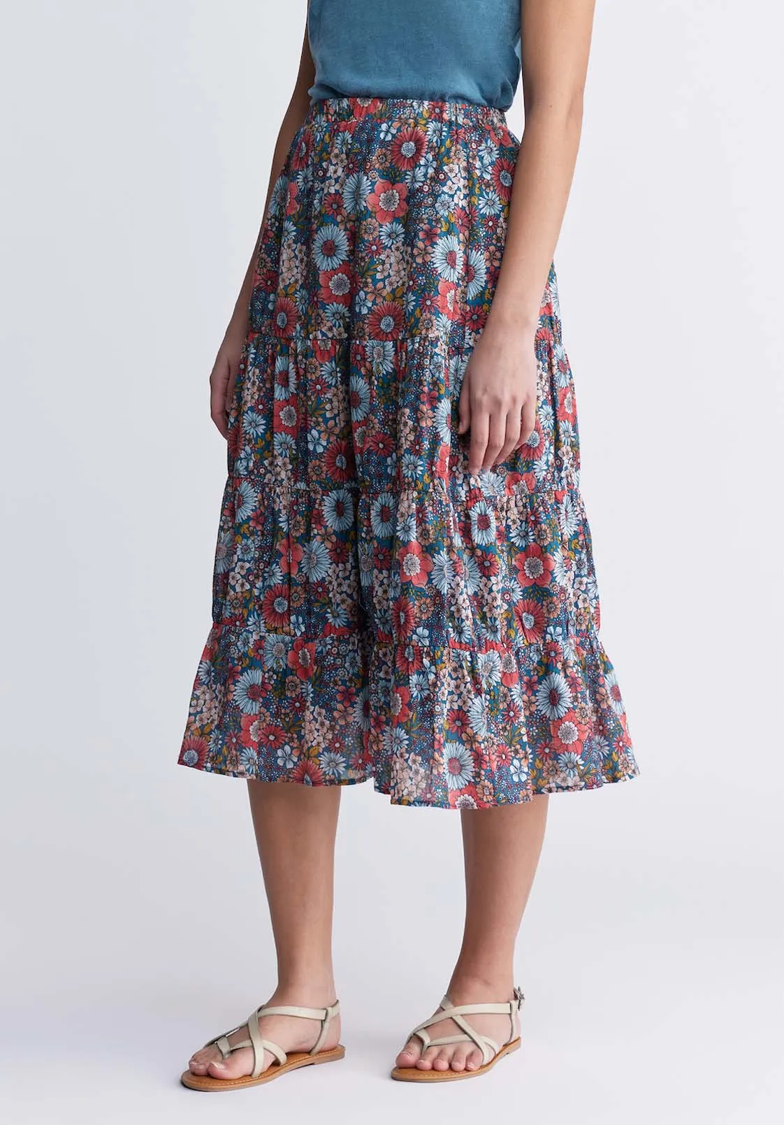 Aletta Women’s Long Skirt in Printed Floral - WS0006P
