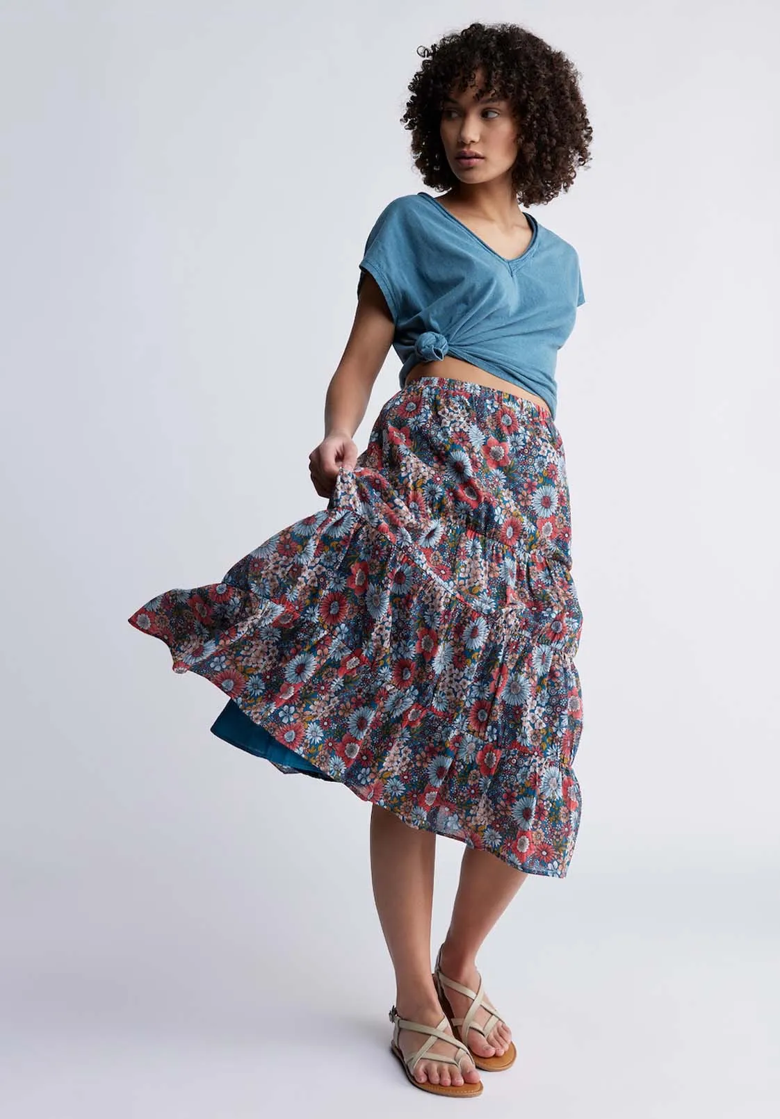 Aletta Women’s Long Skirt in Printed Floral - WS0006P