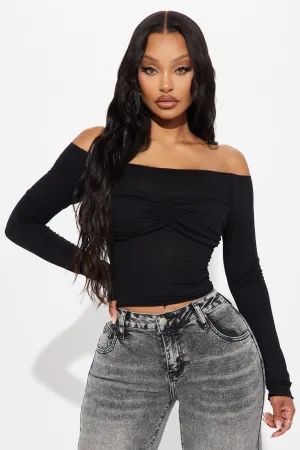 All Mine Off Shoulder Top - Black