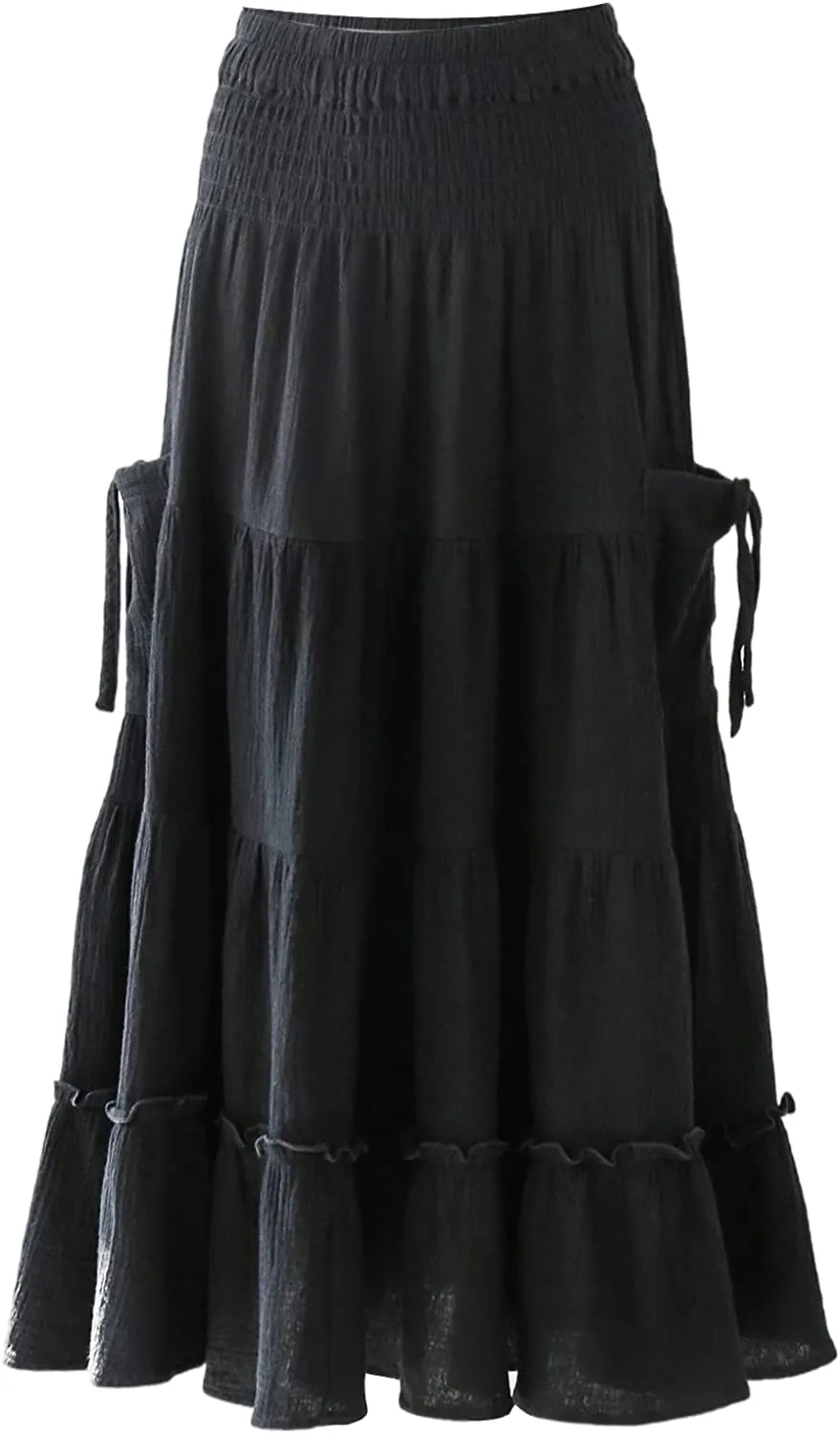Amazhiyu Womens Maxi Boho SkirtSummer Flowy Renaissance Skirt
