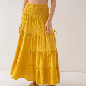 Amazhiyu Womens Maxi Boho SkirtSummer Flowy Renaissance Skirt