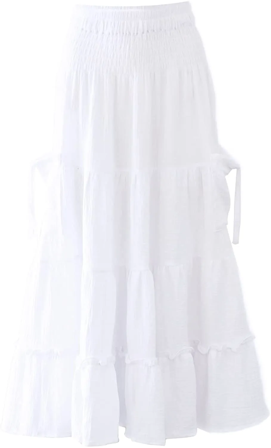 Amazhiyu Womens Maxi Boho SkirtSummer Flowy Renaissance Skirt