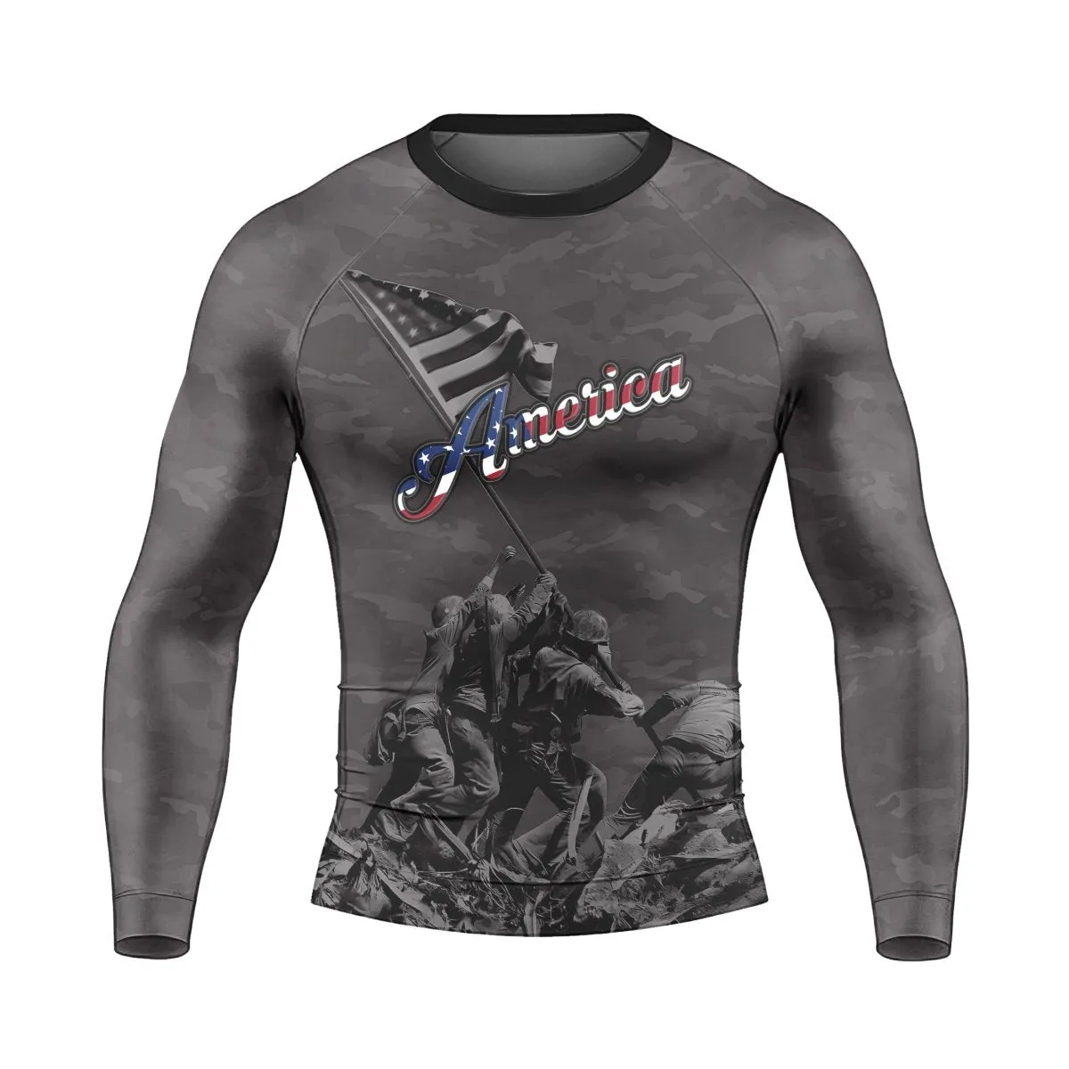 American Independence Day Men's Long Sleeve Rash Guard
