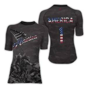 American Independence Day Women's Short Sleeve Rash Guard
