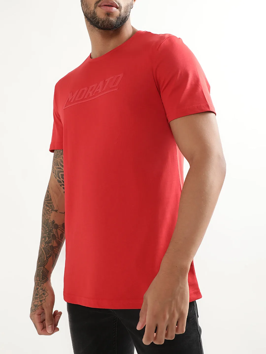 Antony Morato Red Logo Slim Fit T-Shirt
