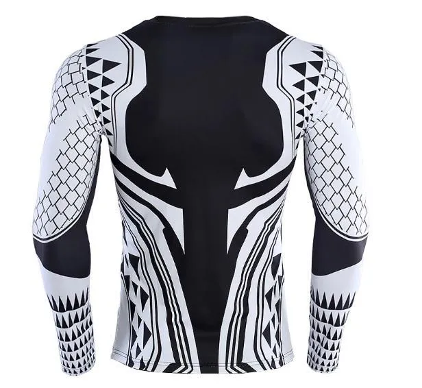 Aquaman 'Light Tattoo' Long Sleeve Compression Rash Guard