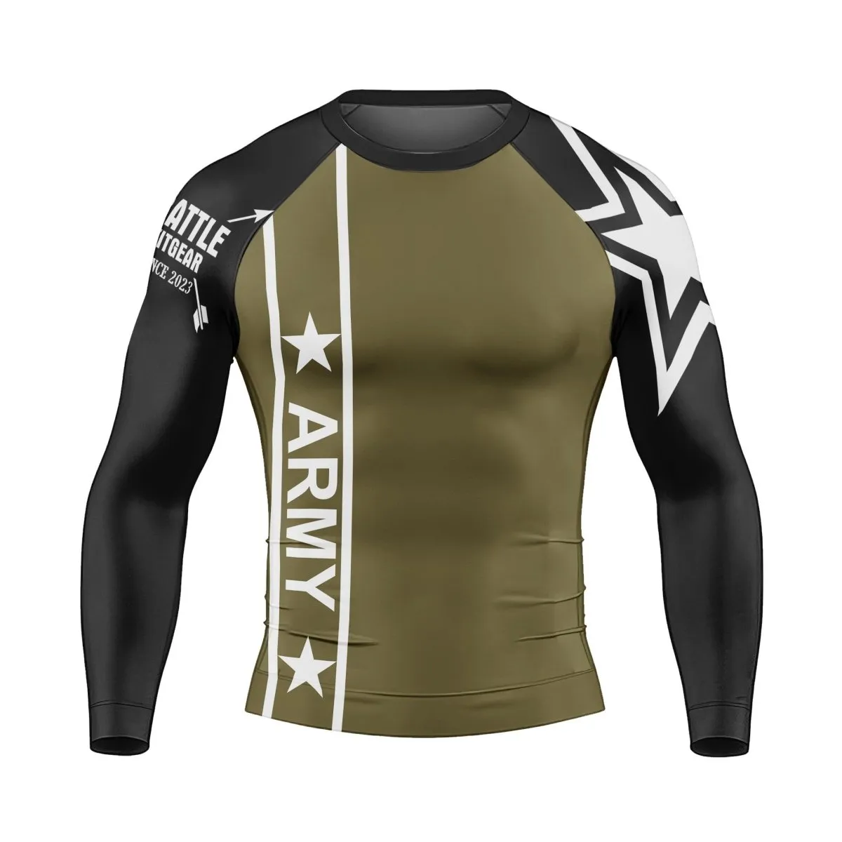 Army Camo Flag Long Sleeve Rash Guard