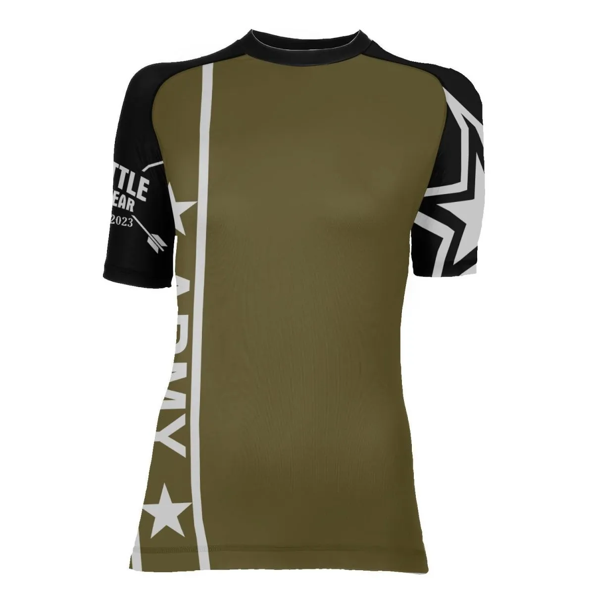 Army Camo Flag Women's Short Sleeve Rash Guard