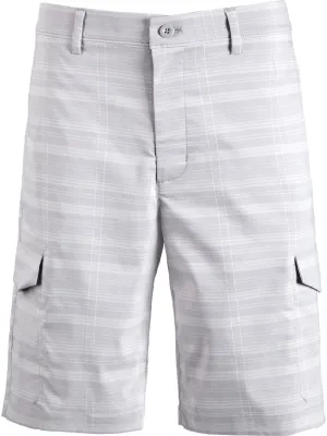 Attack Life by Greg Norman Men's Plaid Chino Cargo Shorts, Sliver, 30W