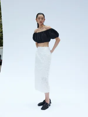 Black Off-Shoulder Casual Crop Top