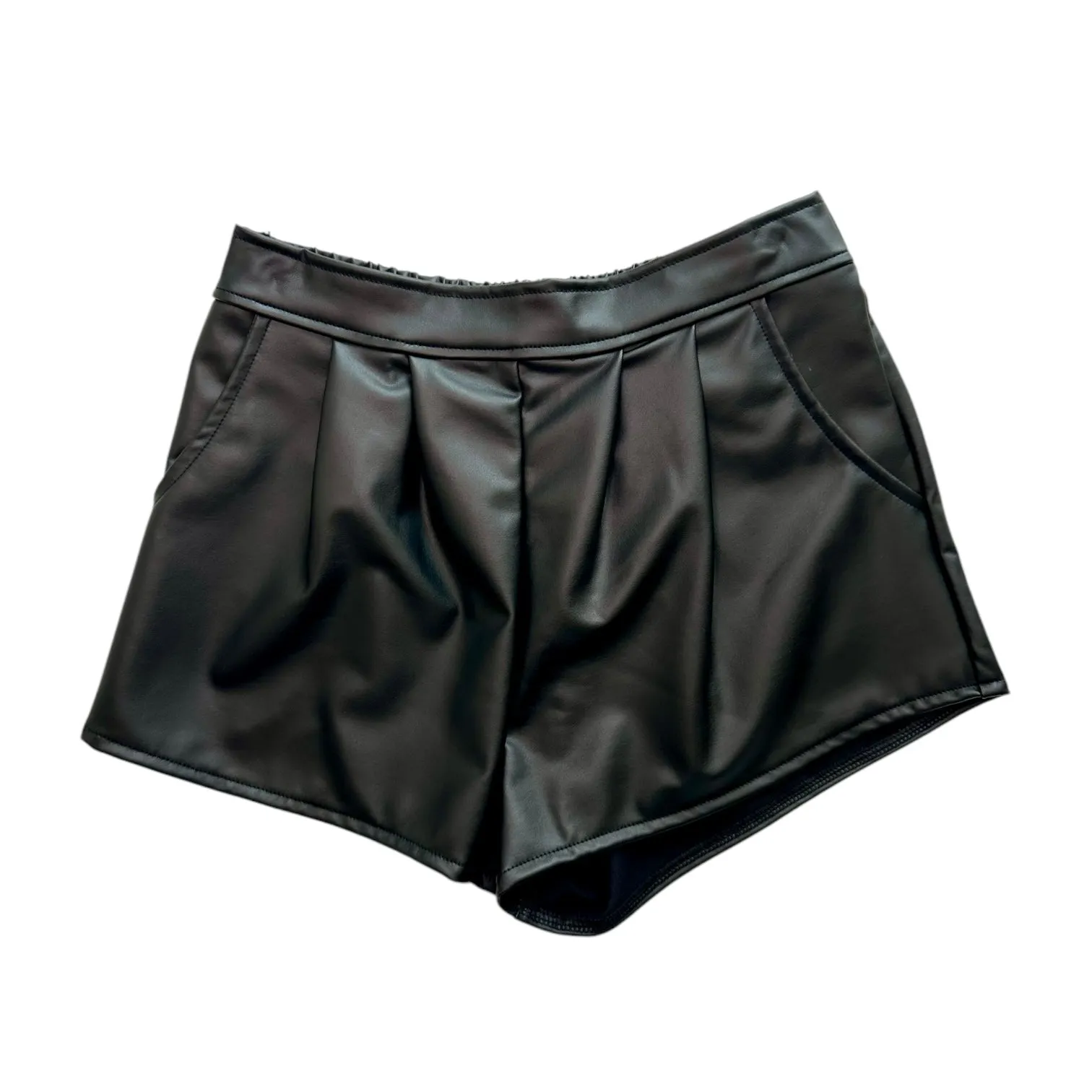 Black Pleated Elastic Short