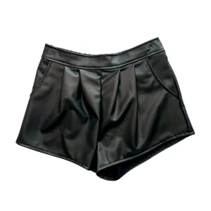 Black Pleated Elastic Short