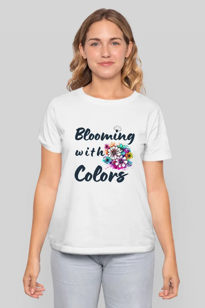 Blooming With Colors Holi T-shirt for women