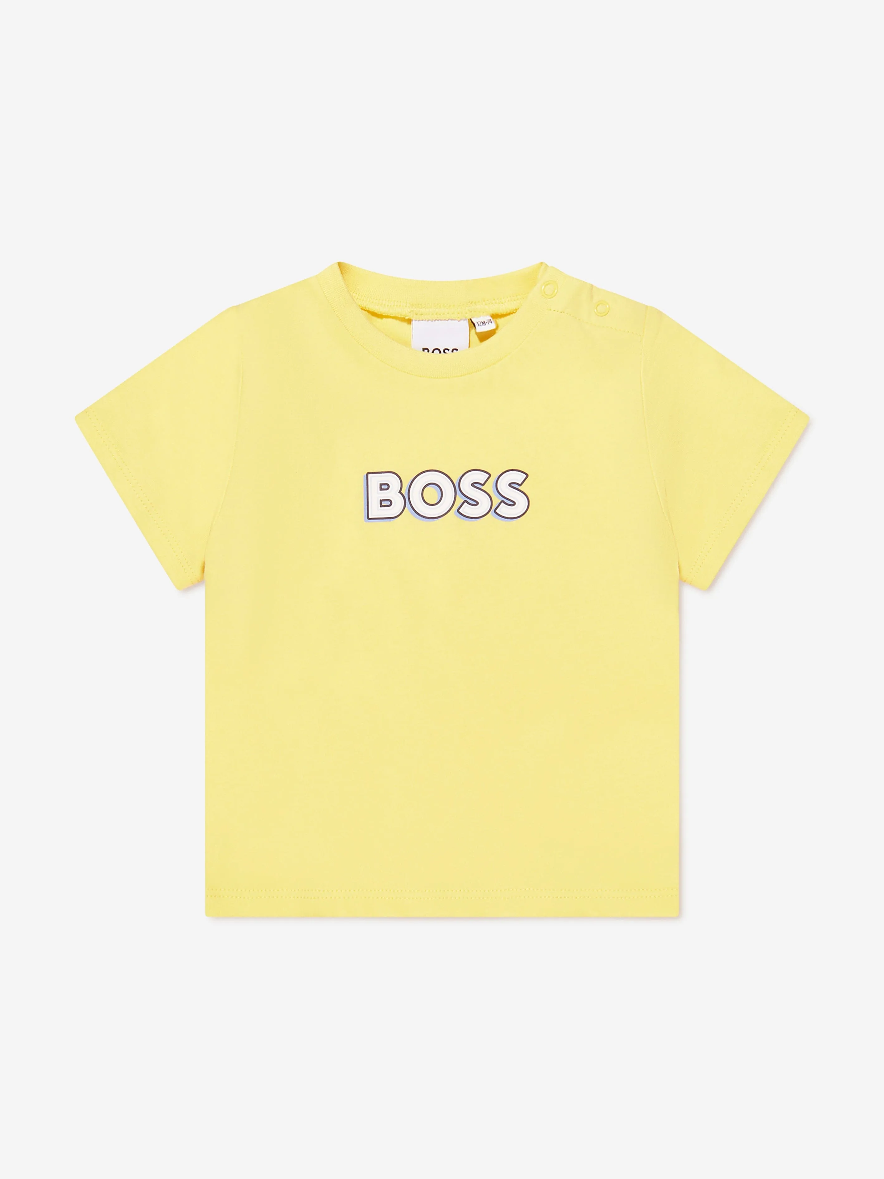 BOSS Baby Boys Organic Cotton Logo T-Shirt in Yellow
