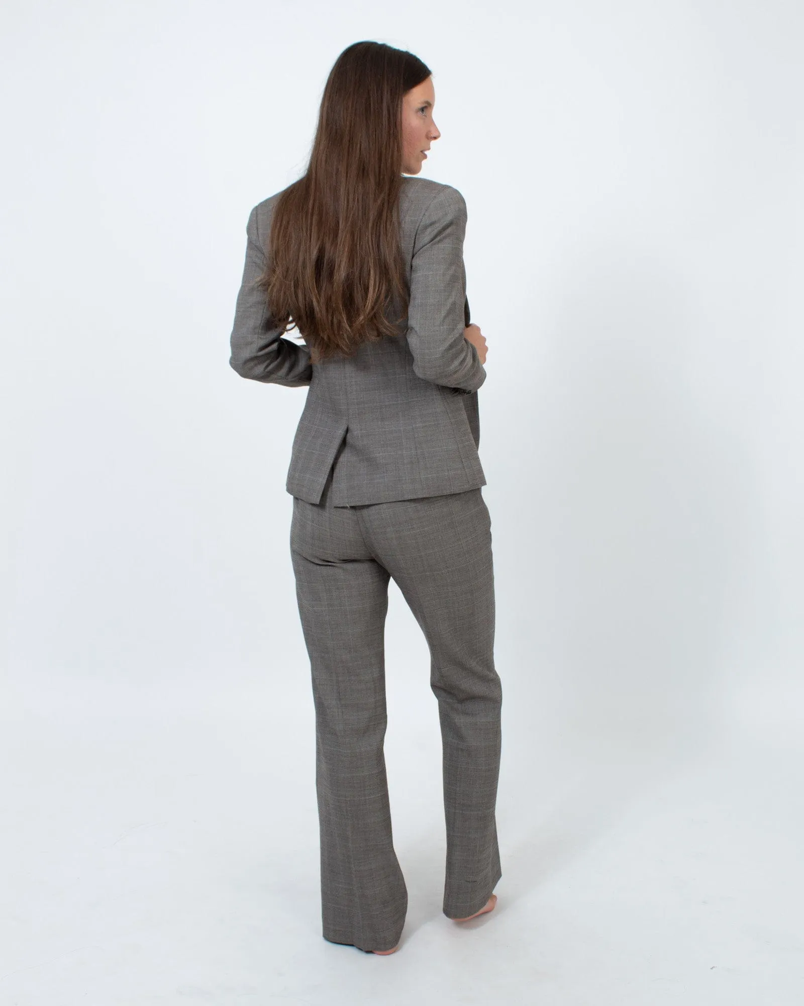 Brown Plaid Suit Set