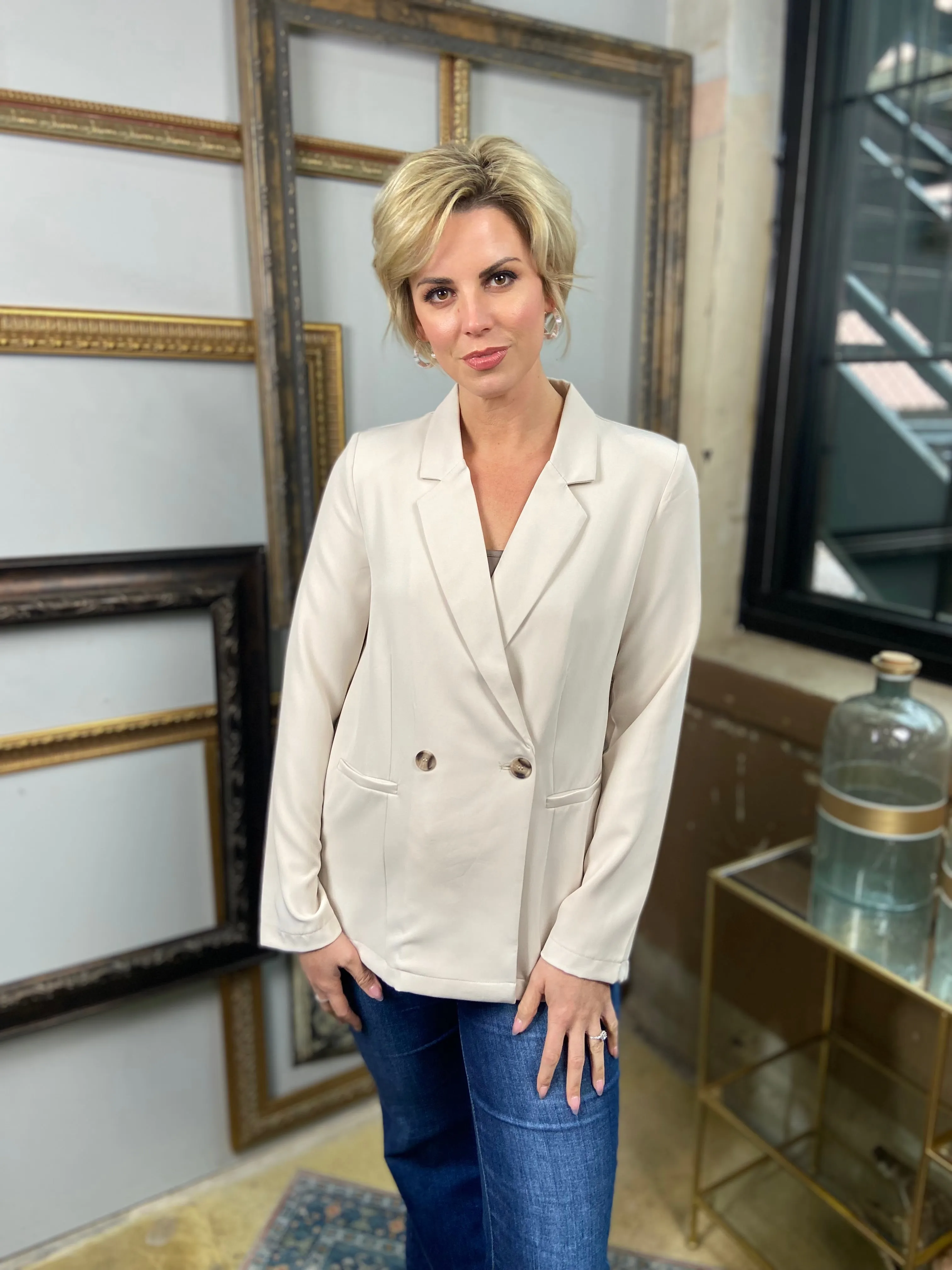 Cael Light Khaki Blazer Jacket