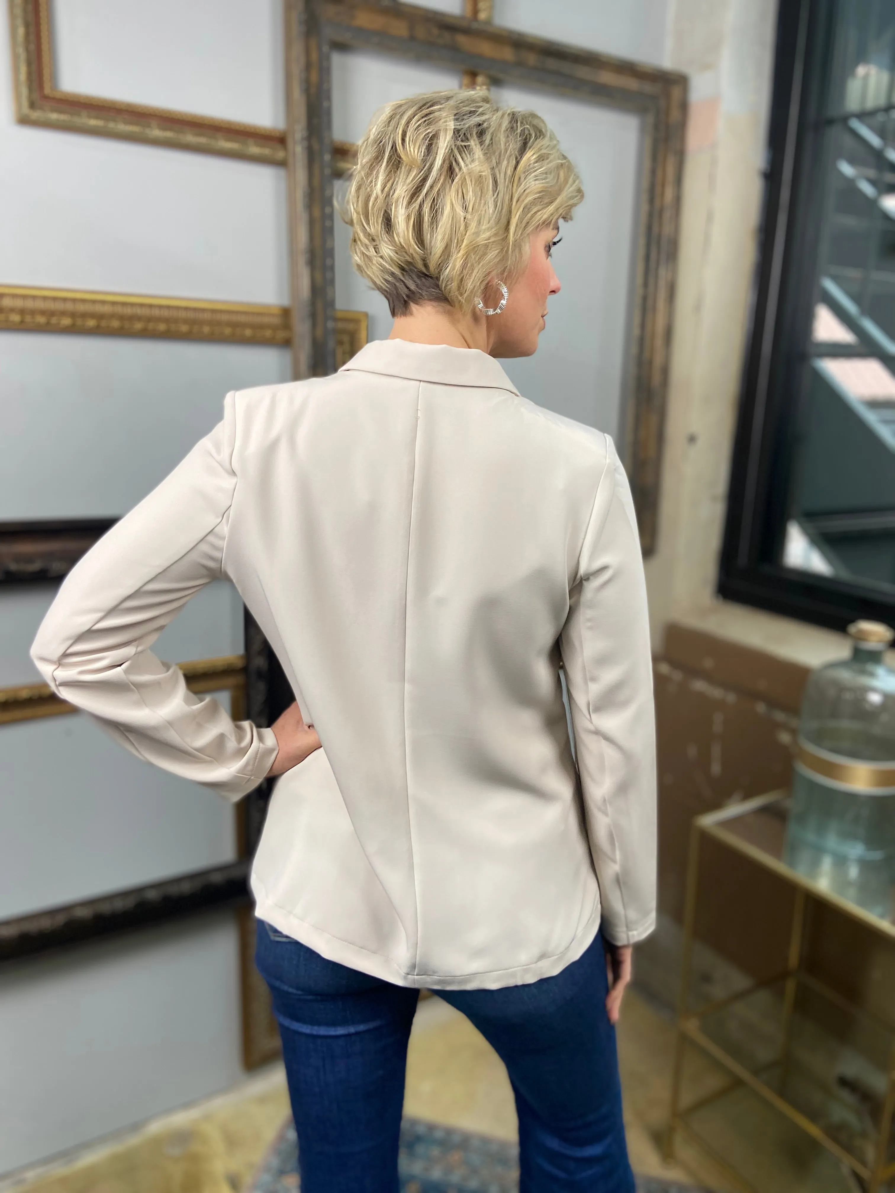 Cael Light Khaki Blazer Jacket