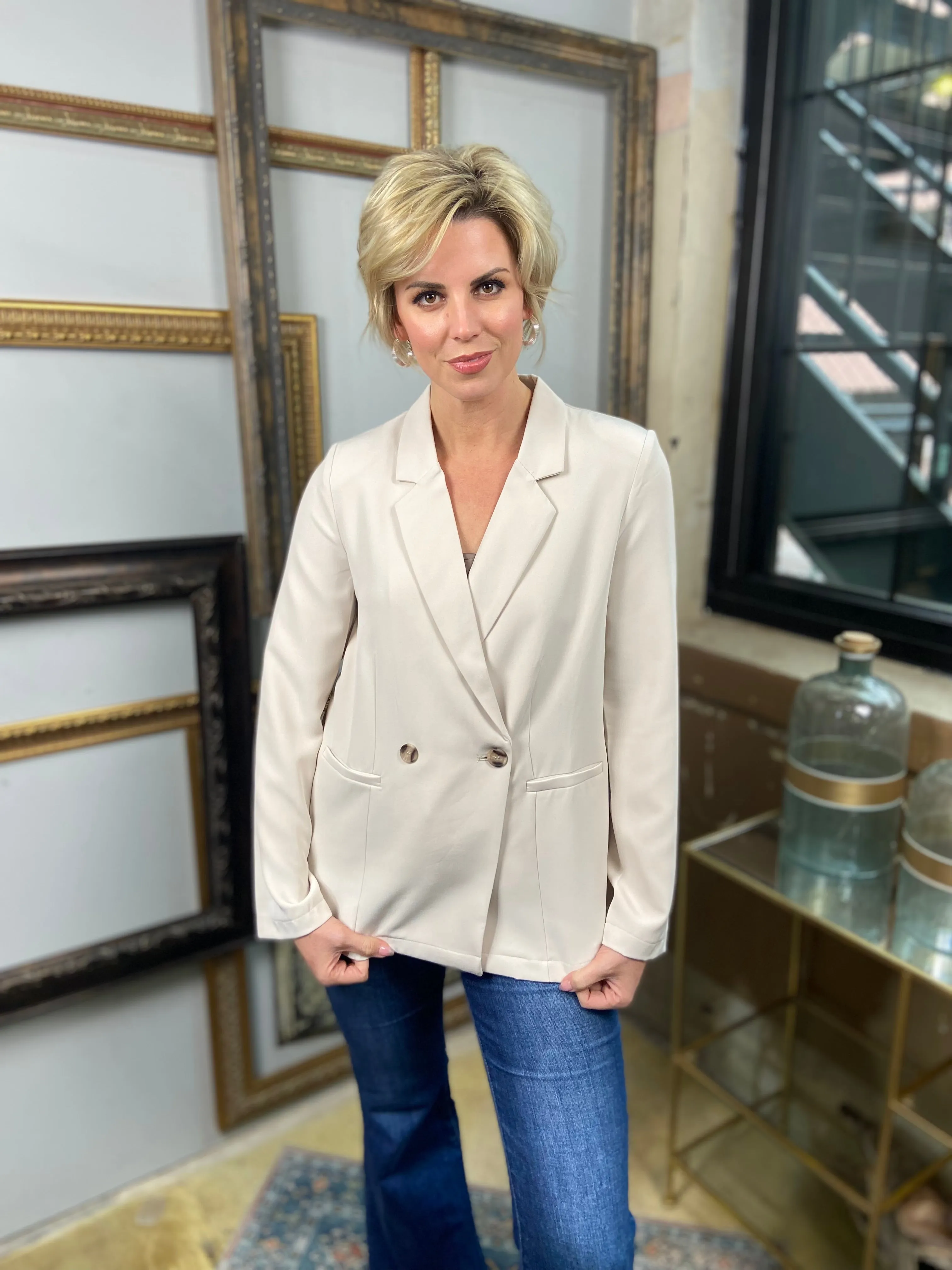 Cael Light Khaki Blazer Jacket