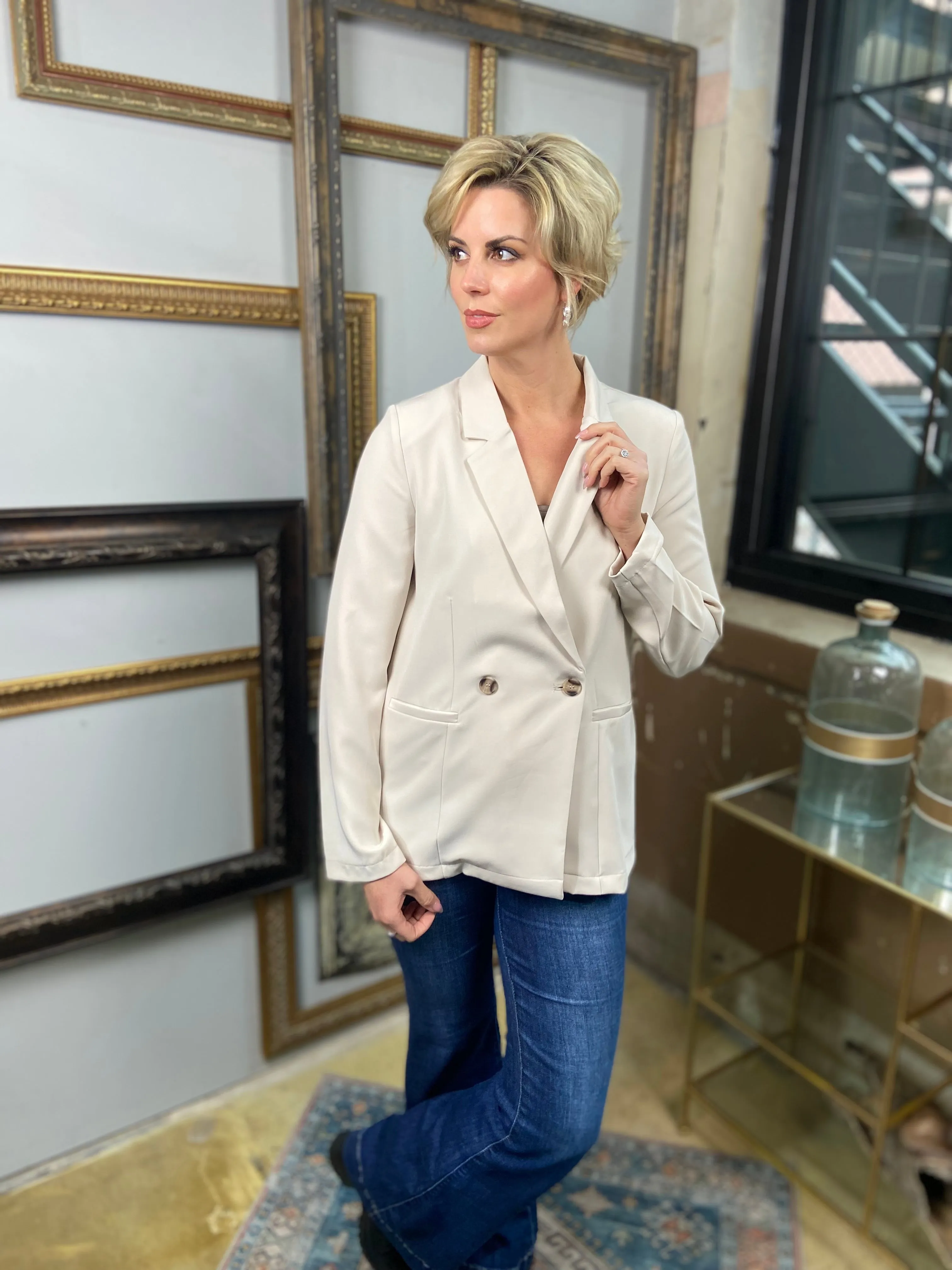 Cael Light Khaki Blazer Jacket