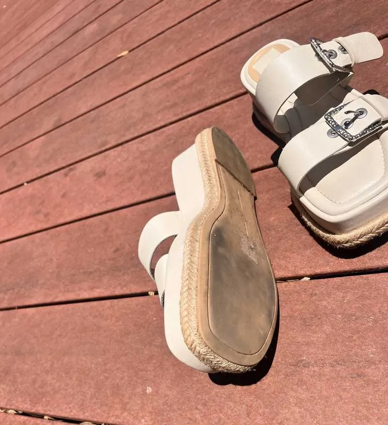 CANYON SANDALS IVORY LEATHER - re:vita