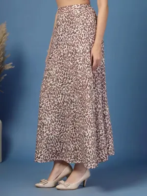Casual Beige Flared Skirt