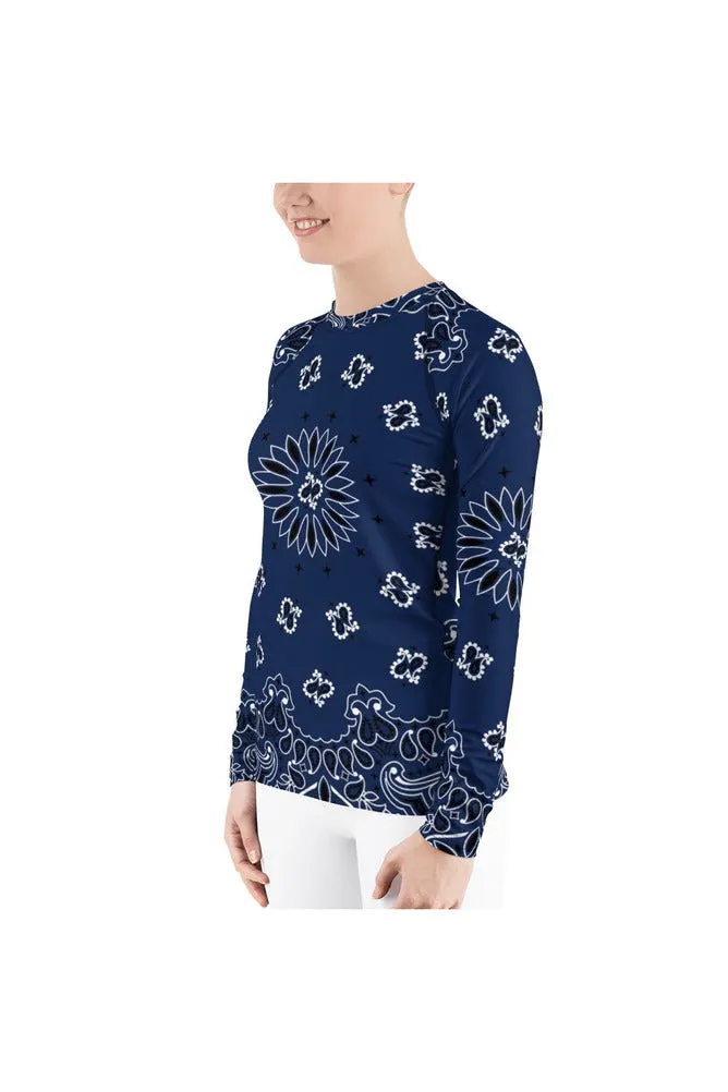 Classic Blue Bandana Women's Rash Guard