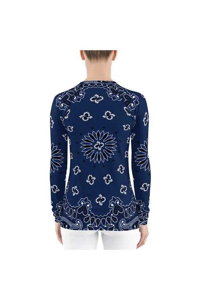 Classic Blue Bandana Women's Rash Guard