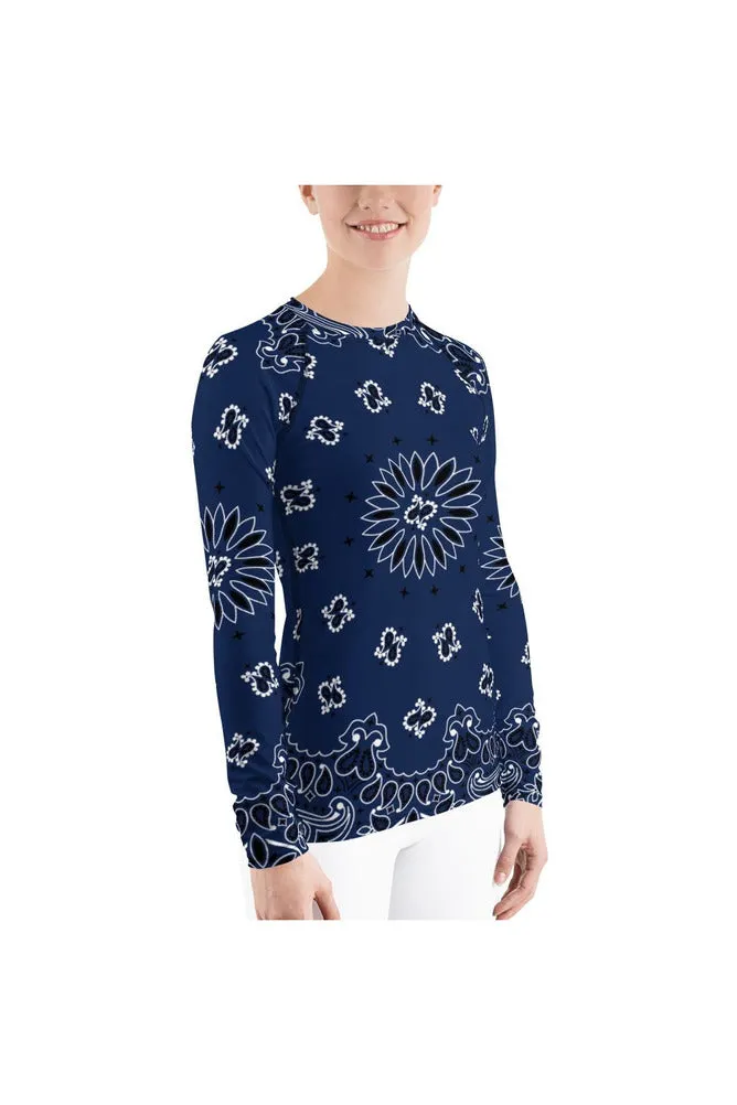 Classic Blue Bandana Women's Rash Guard