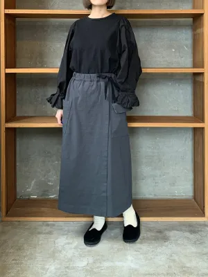 CLOSELY / easy wrap-like skirt （charcoal）